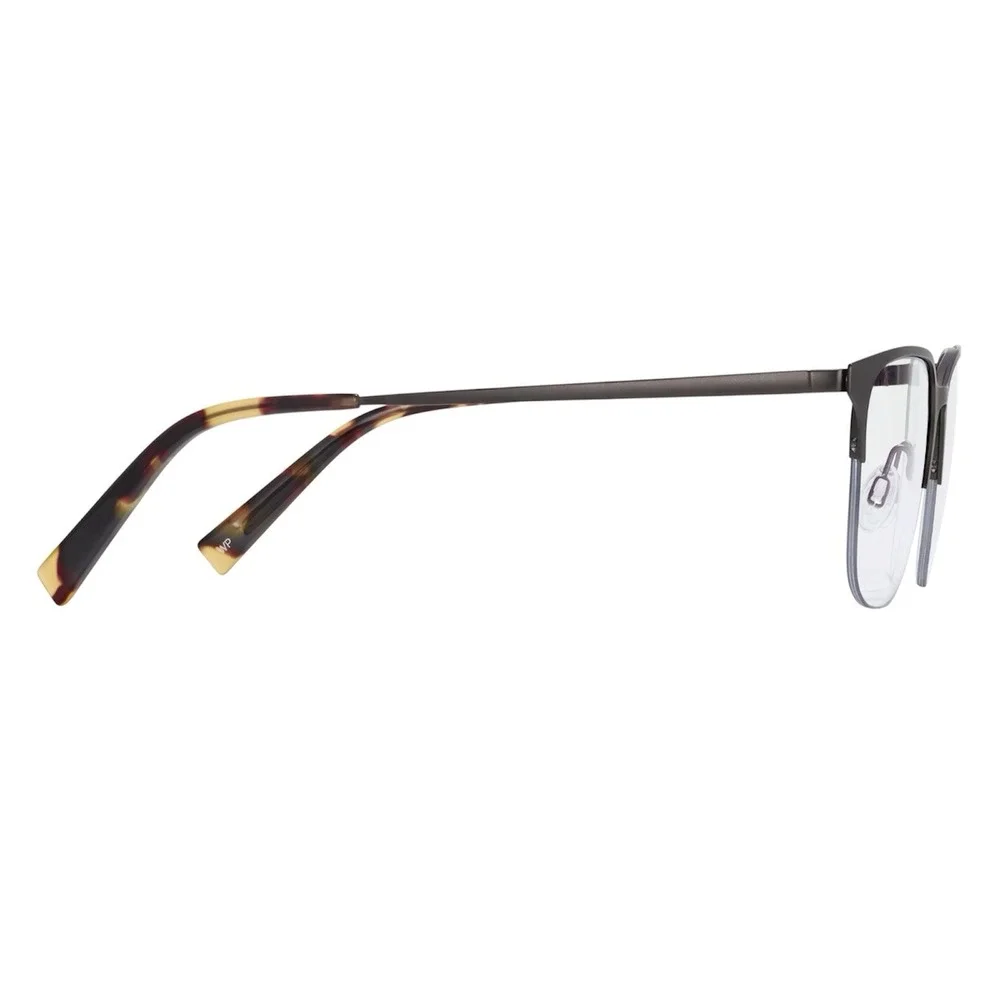 Warby Parker Matte Brown Semi-Rimless Browline Glasses Tortoise Shell Unisex